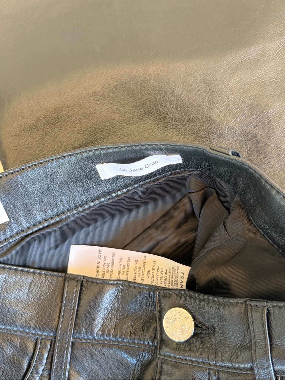 FRAME Denim Black Leather Pants - Picture 5 of 7